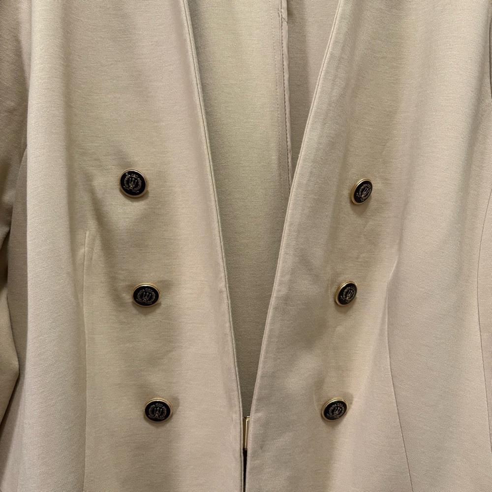 Lane Bryant Ponte Bryant Collarless Blazer in Khaki NWT 28 - Picture 5 of 9